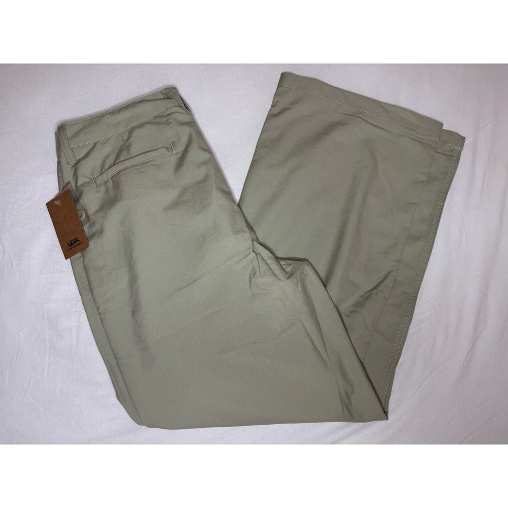 VANS Women's Alder Relaxed Pleated Chino Pants Size 30 Khaki Tan Baggy NWT Skate